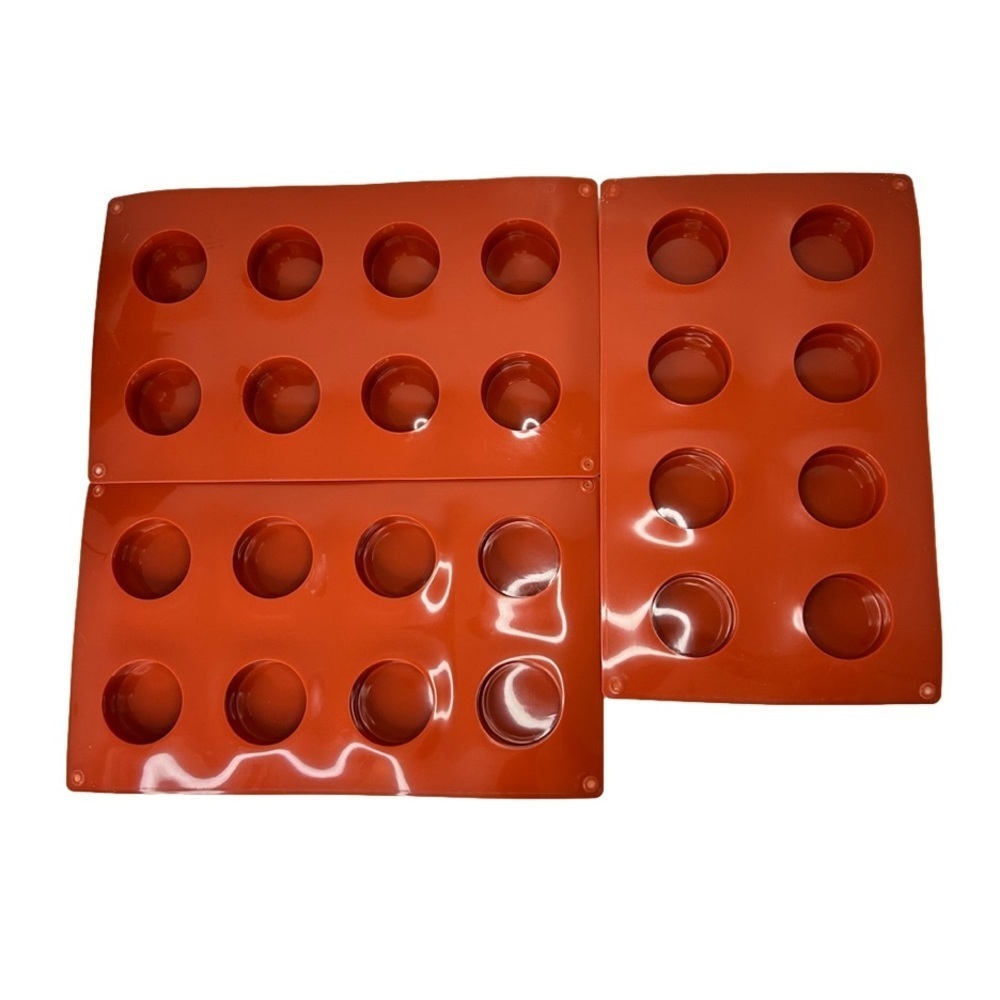 3 Trays Silicon Candy Molds 1.7” Disc Circles New